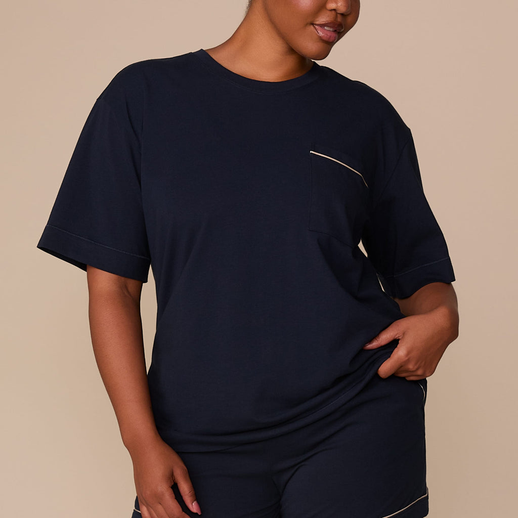 Perfect Pima Pajama Tee - Navy