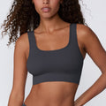 Ribbed Seamless Scoop Bralette - Charcoal