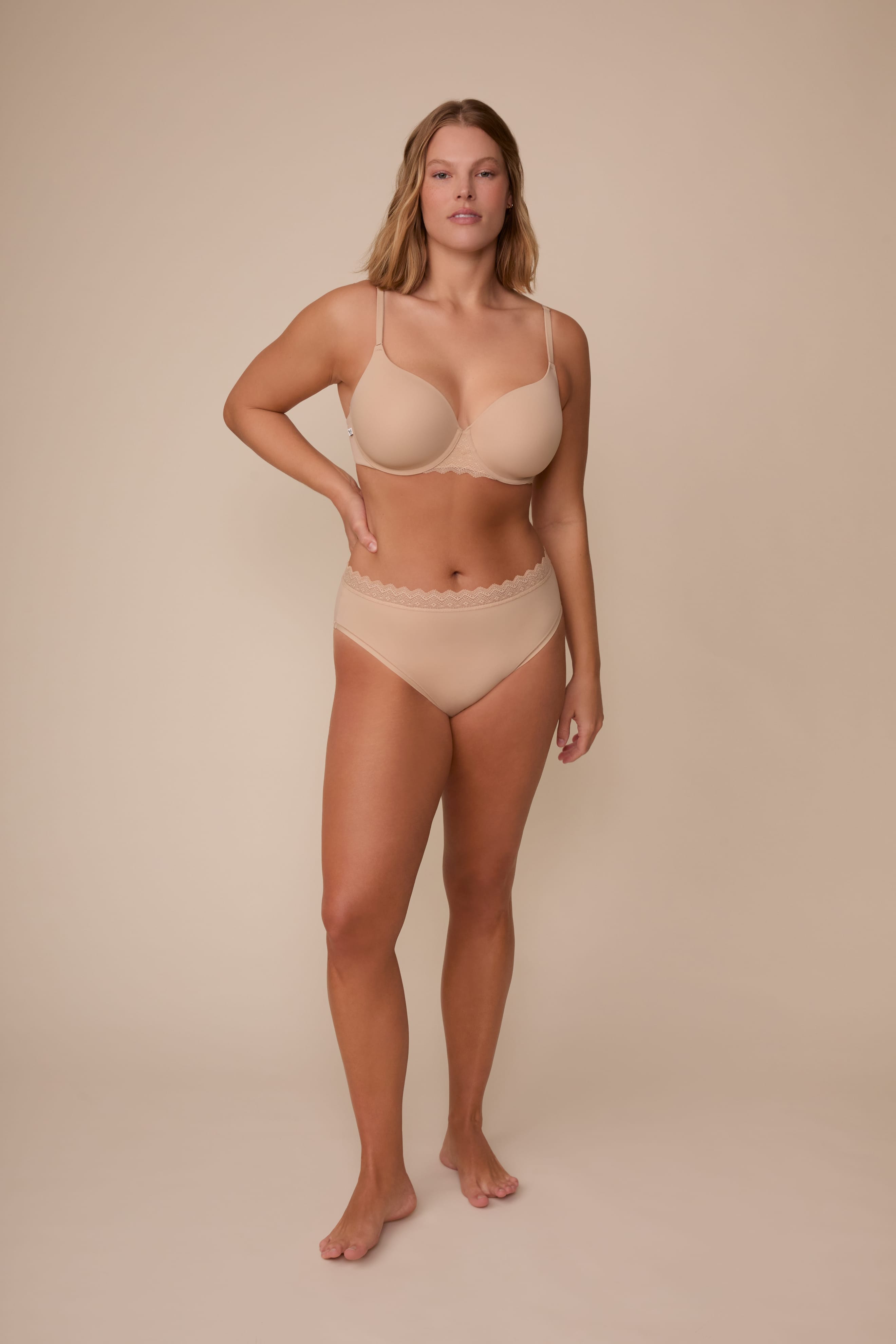Base Lace T-Shirt Bra - Beige