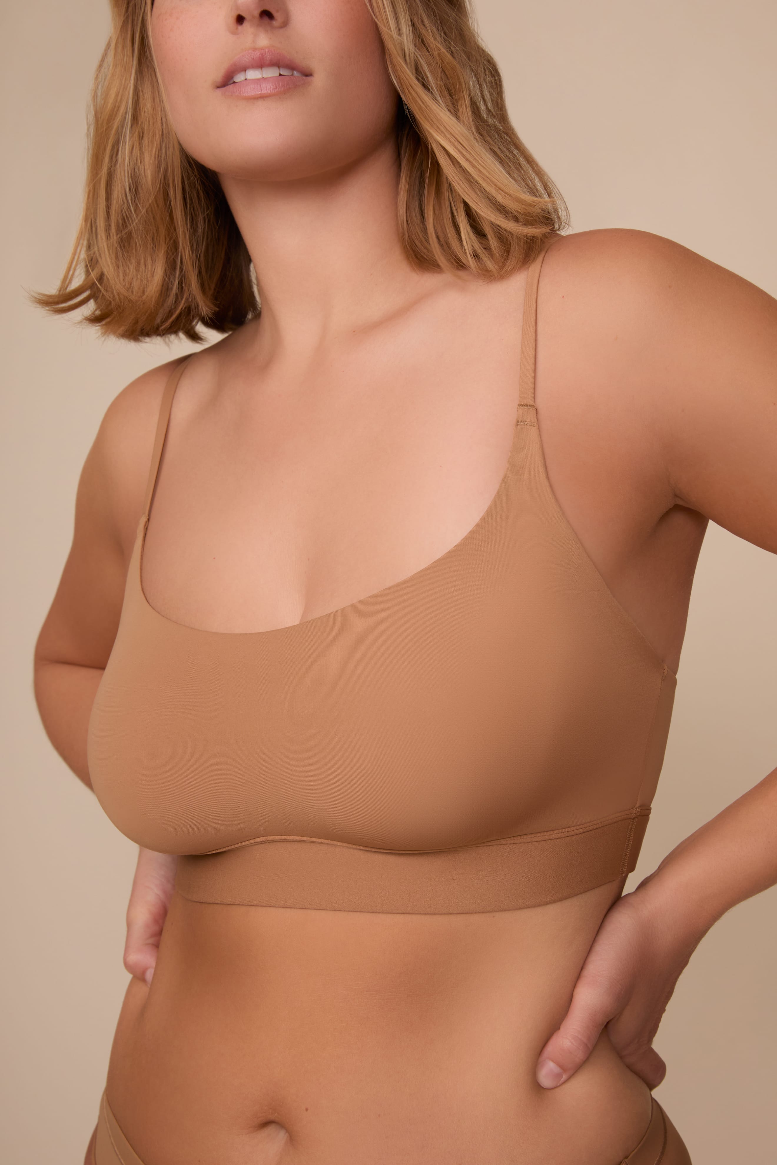 Bliss Scoop Adjustable Bralette - Tan
