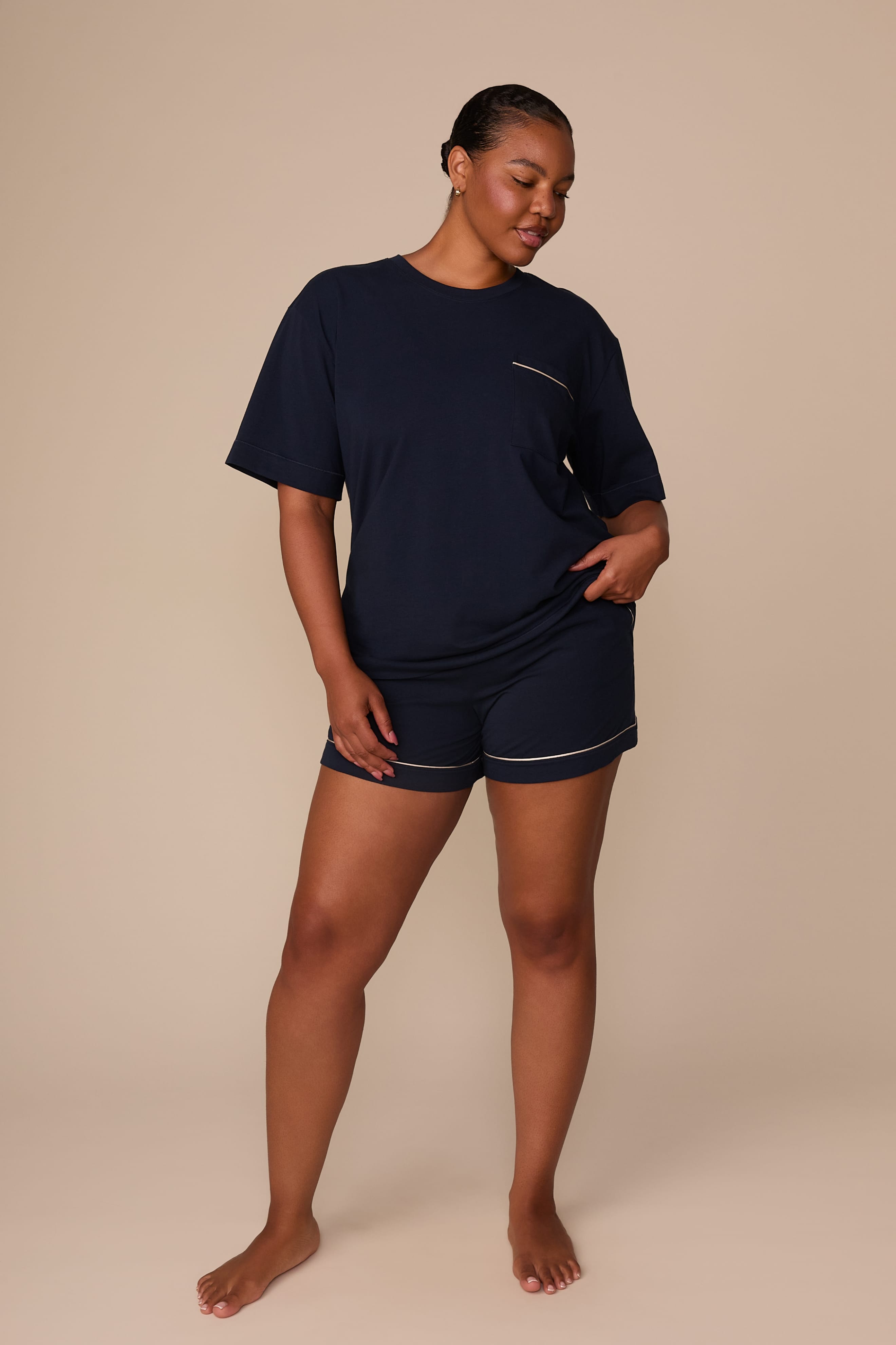 Perfect Pima Pajama Tee - Navy
