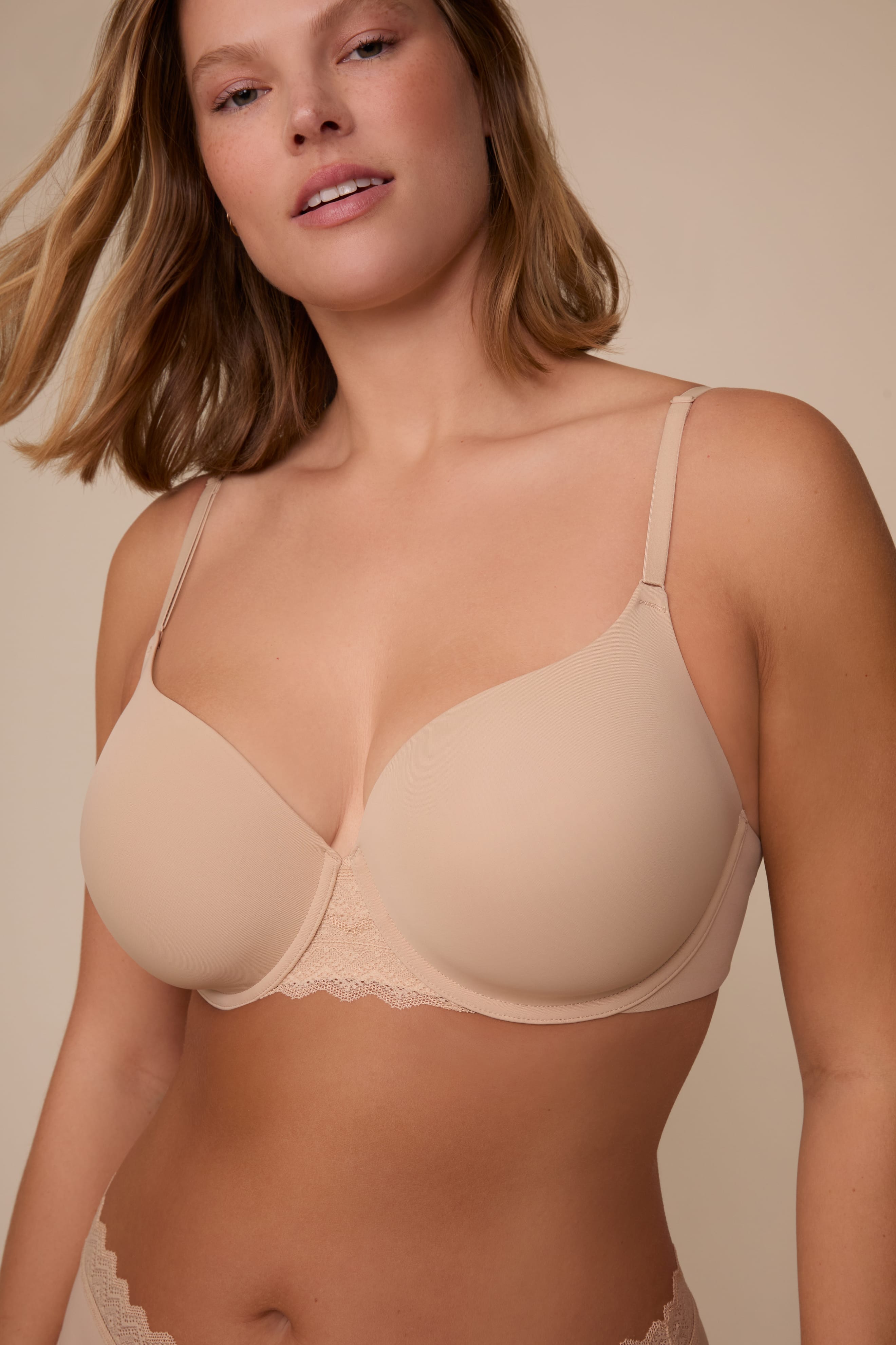Base Lace T-Shirt Bra - Beige