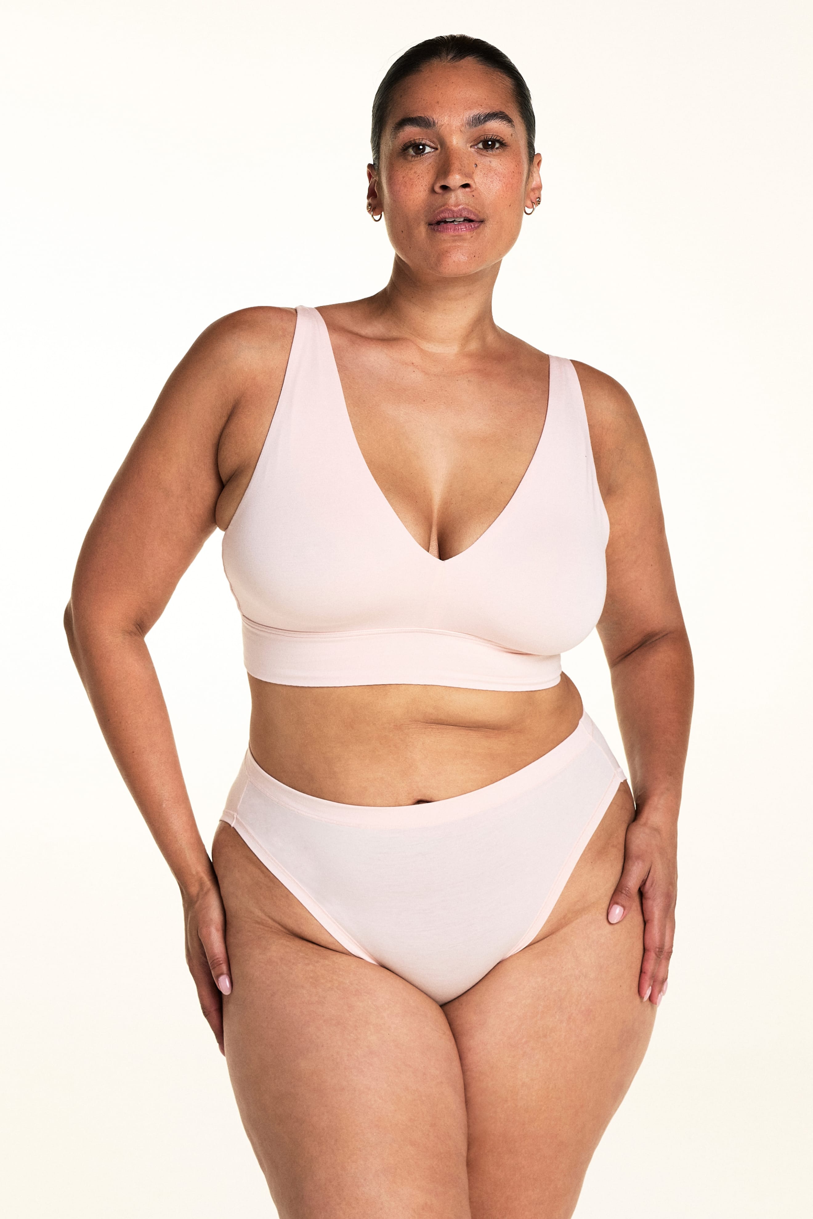Cloud Cotton Plunge Bralette - Dogwood