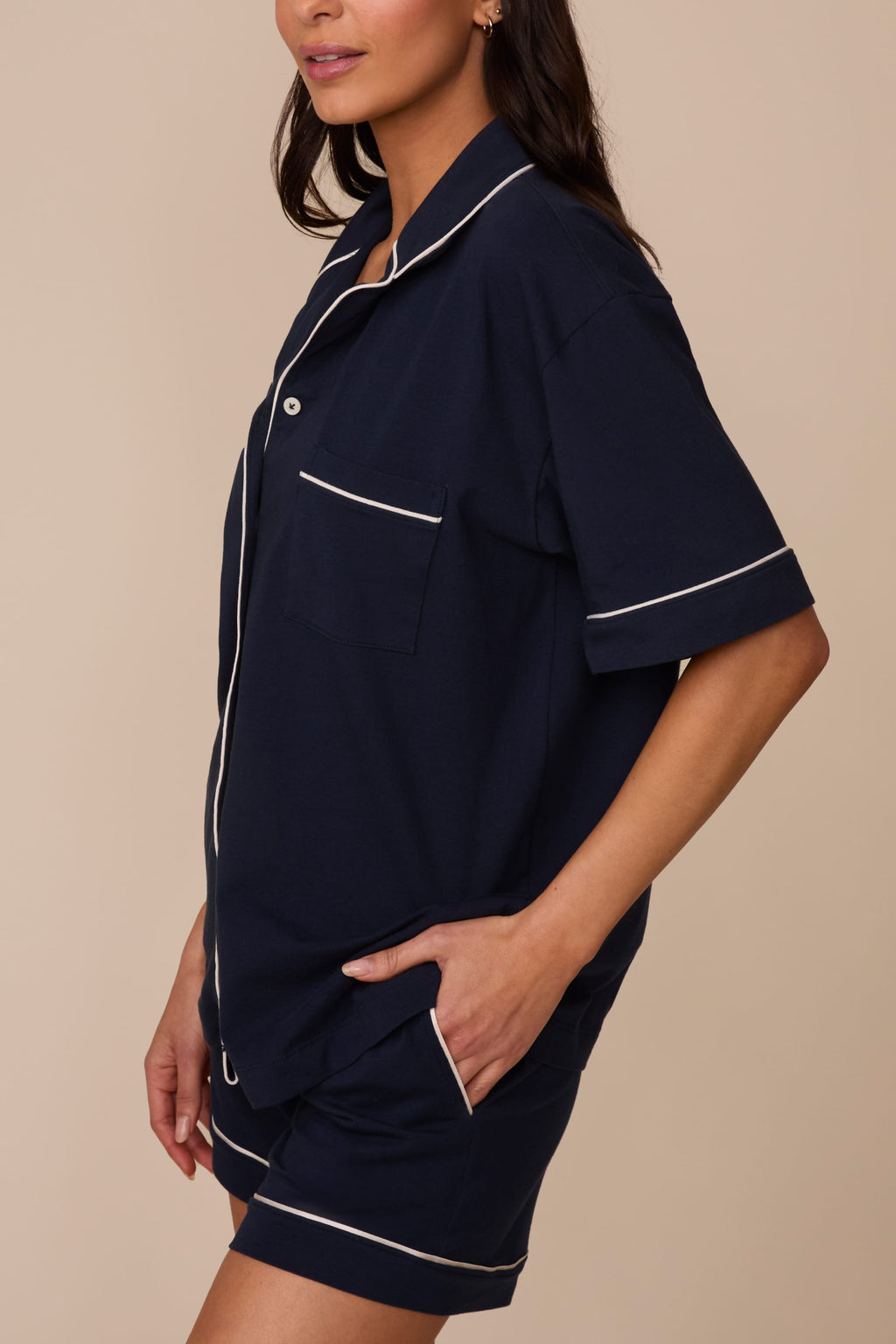 Perfect Pima Pajama Shirt - Navy