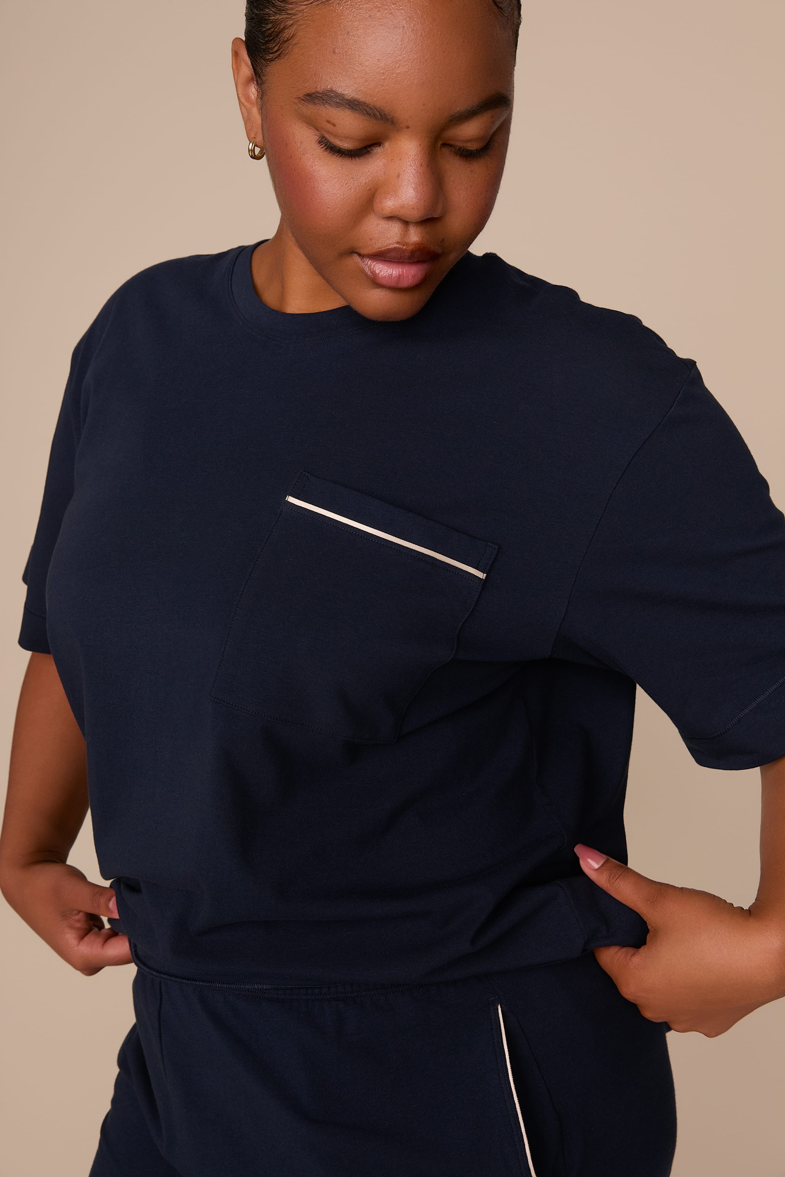 Perfect Pima Pajama Tee - Navy