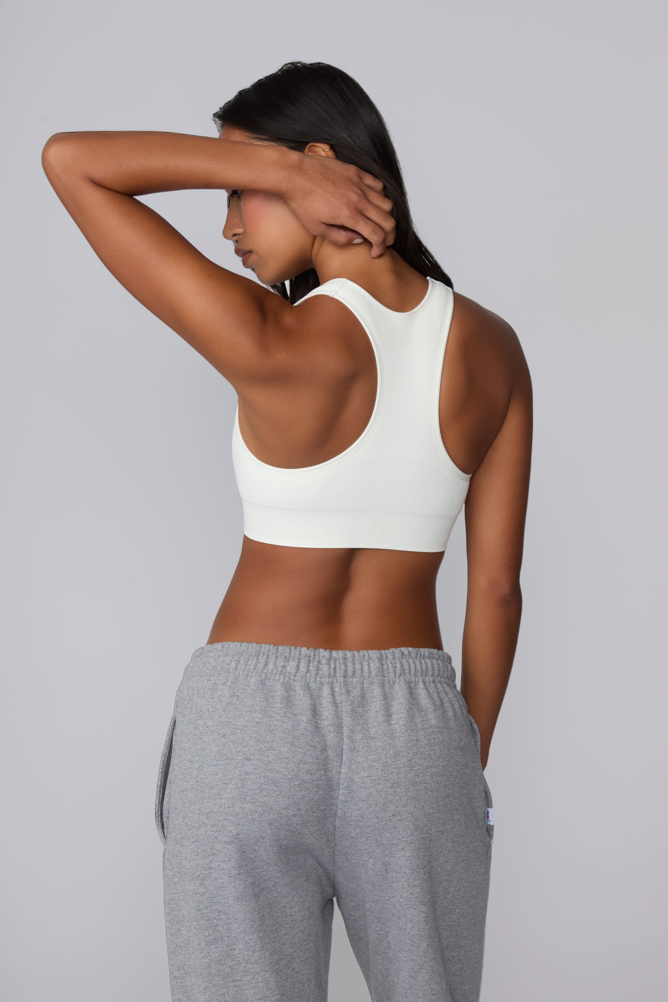 Seamless Racerback Sports Bra - White