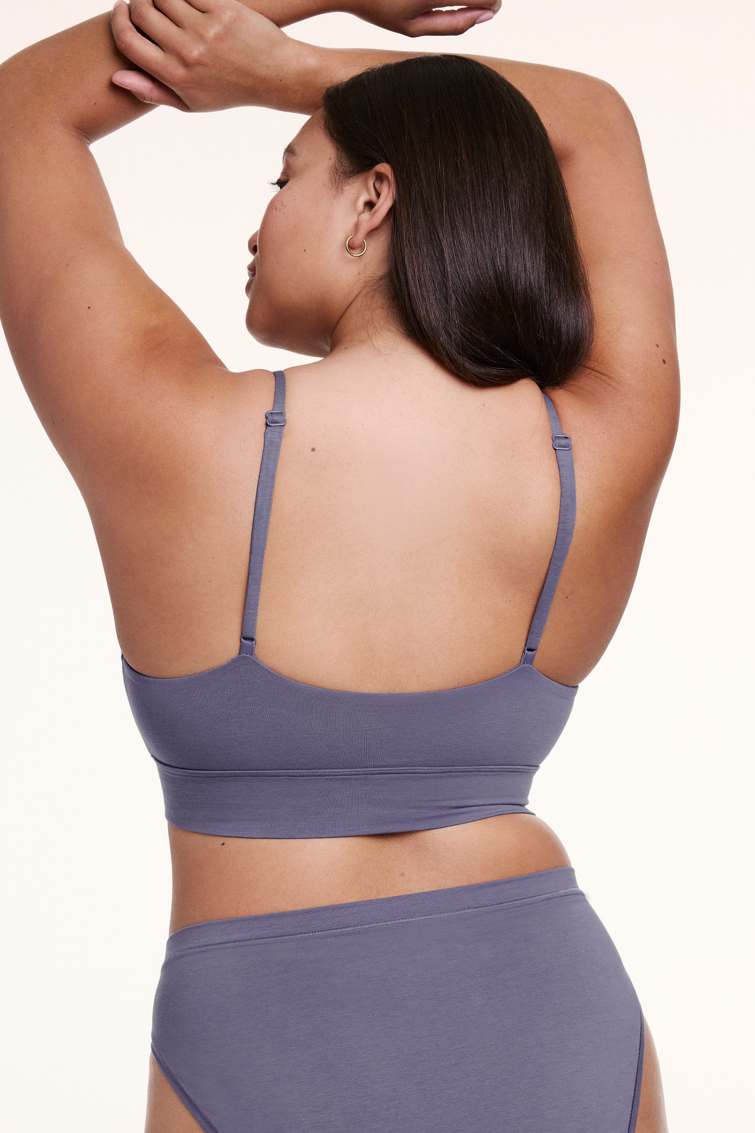 Cloud Cotton Triangle Bralette - Slate