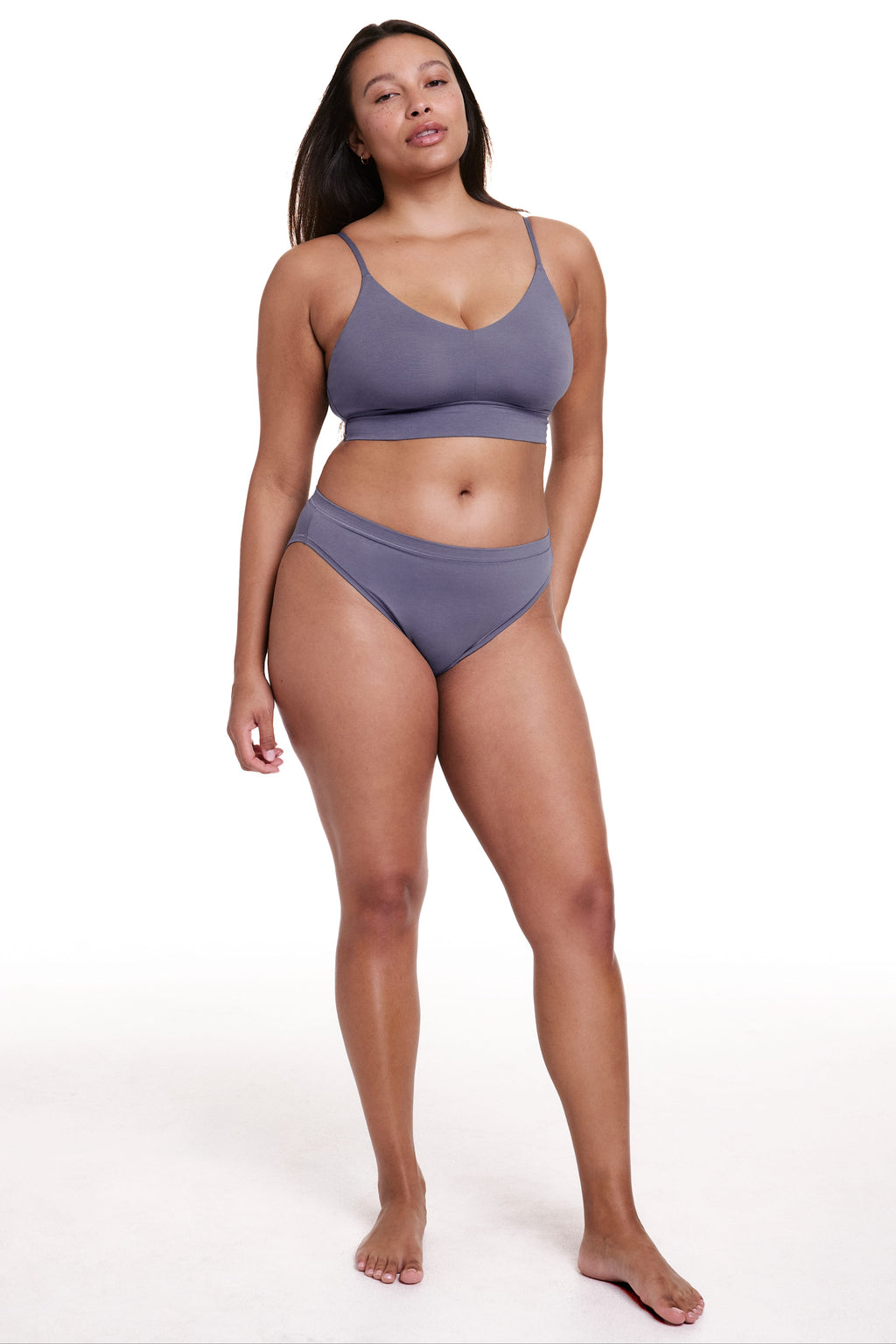 Cloud Cotton Triangle Bralette - Slate
