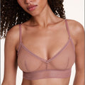 Dot Lace Triangle Bralette - Plum