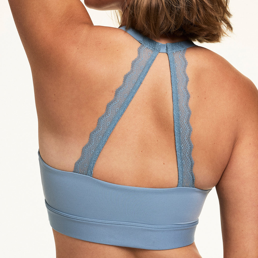 Bliss Lace Halterneck Bralette - Poolside