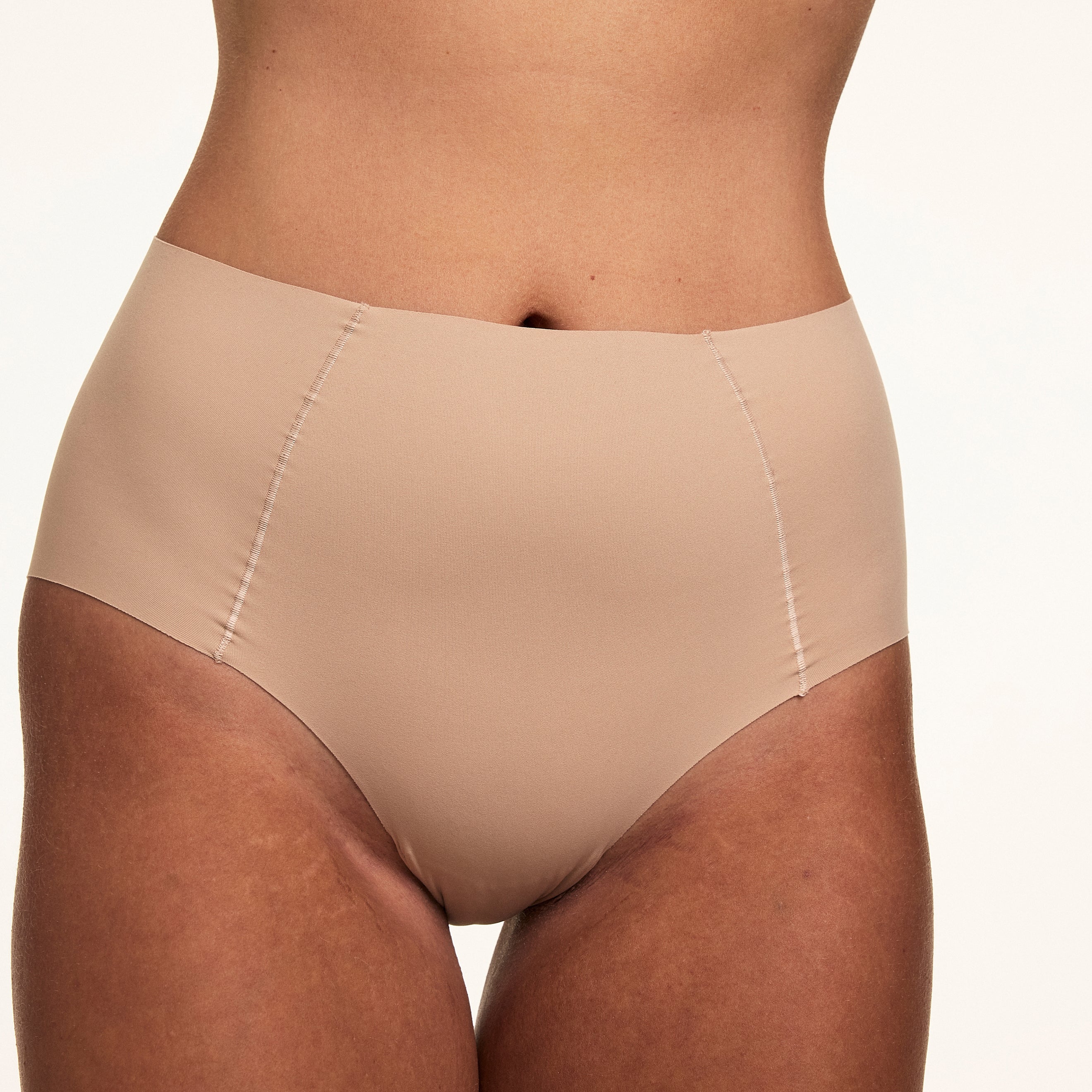 Invisible No Show Highwaist Brief - Beige