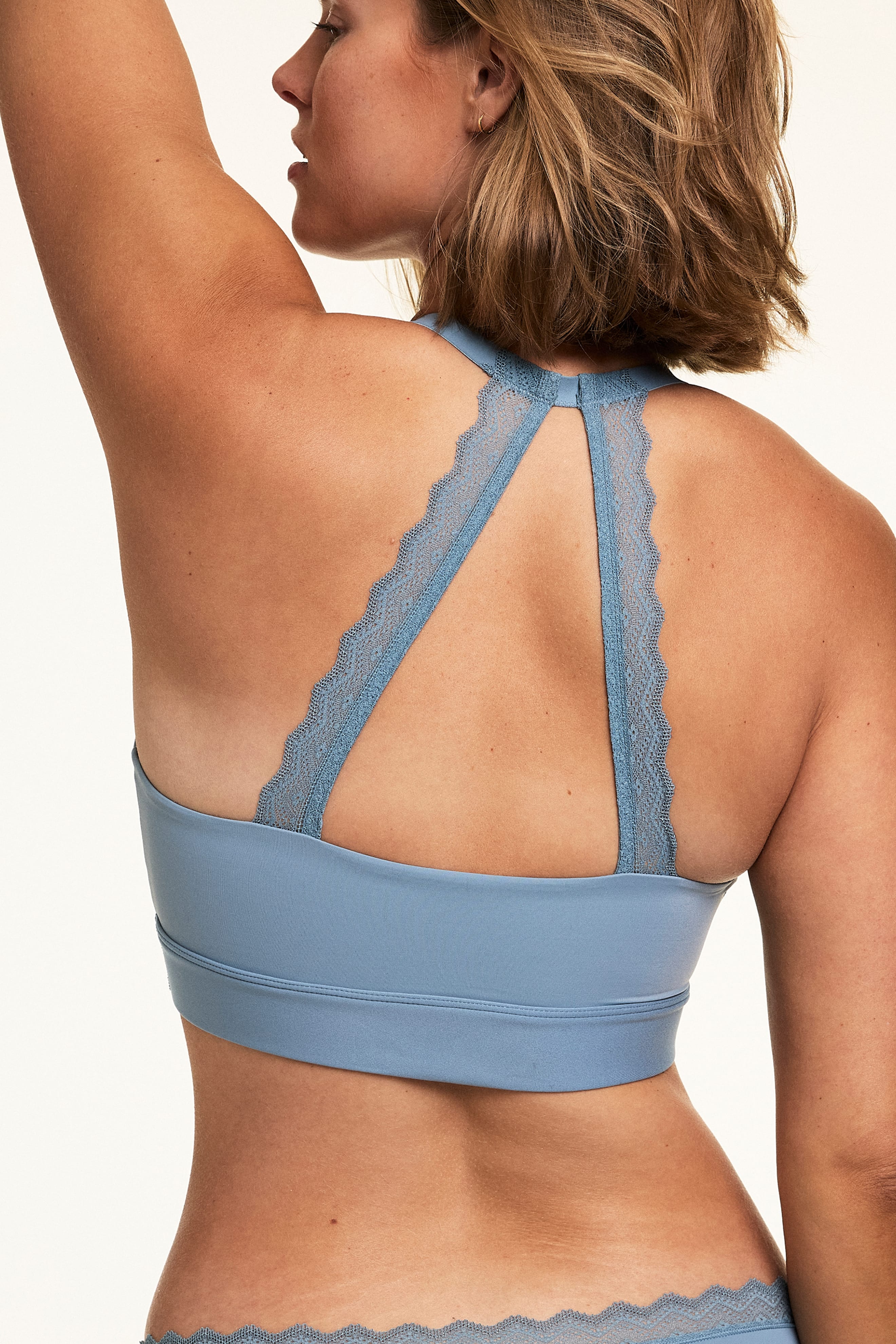 Bliss Lace Halterneck Bralette - Poolside