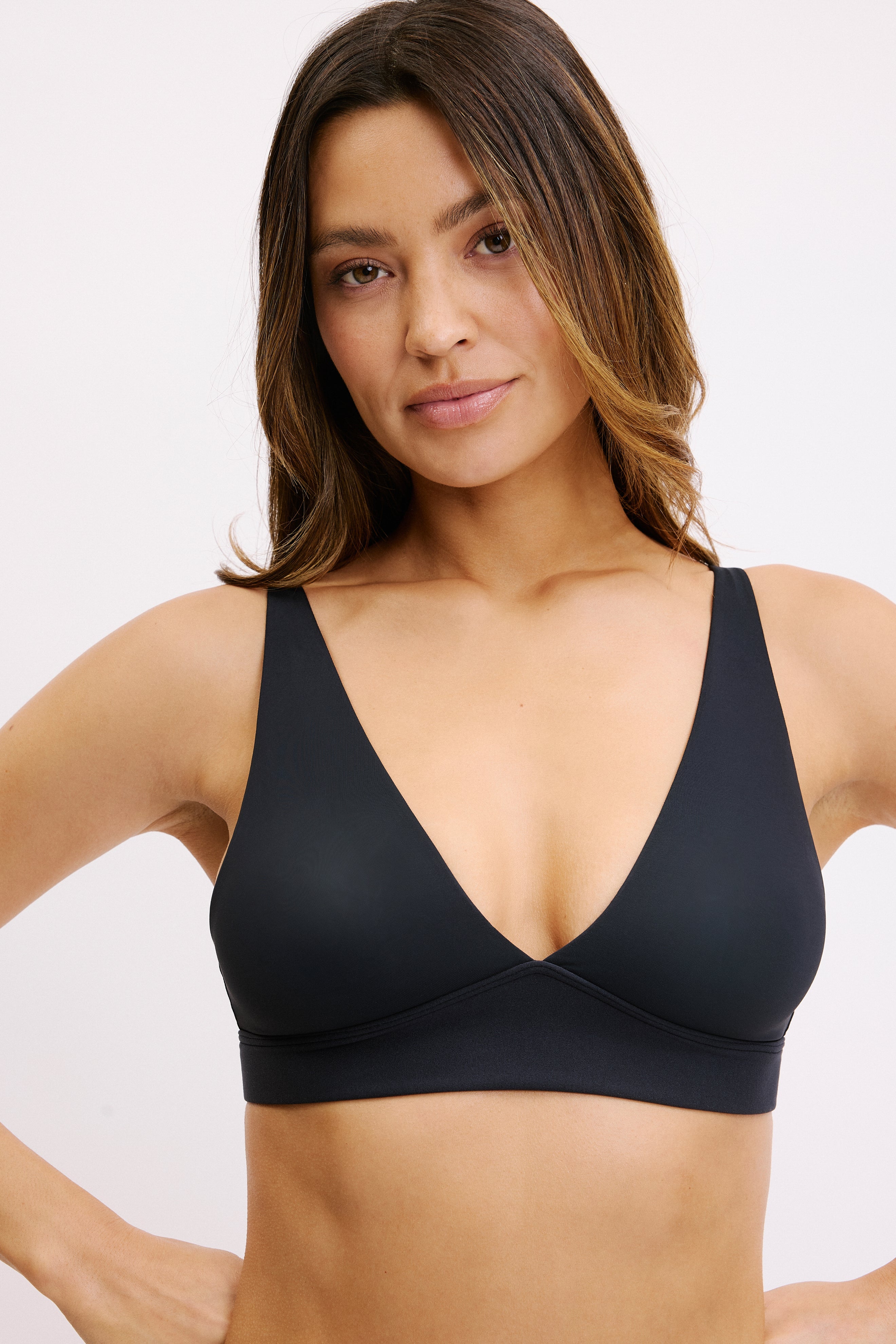 Bliss Plunge Adjustable Bralette - Black