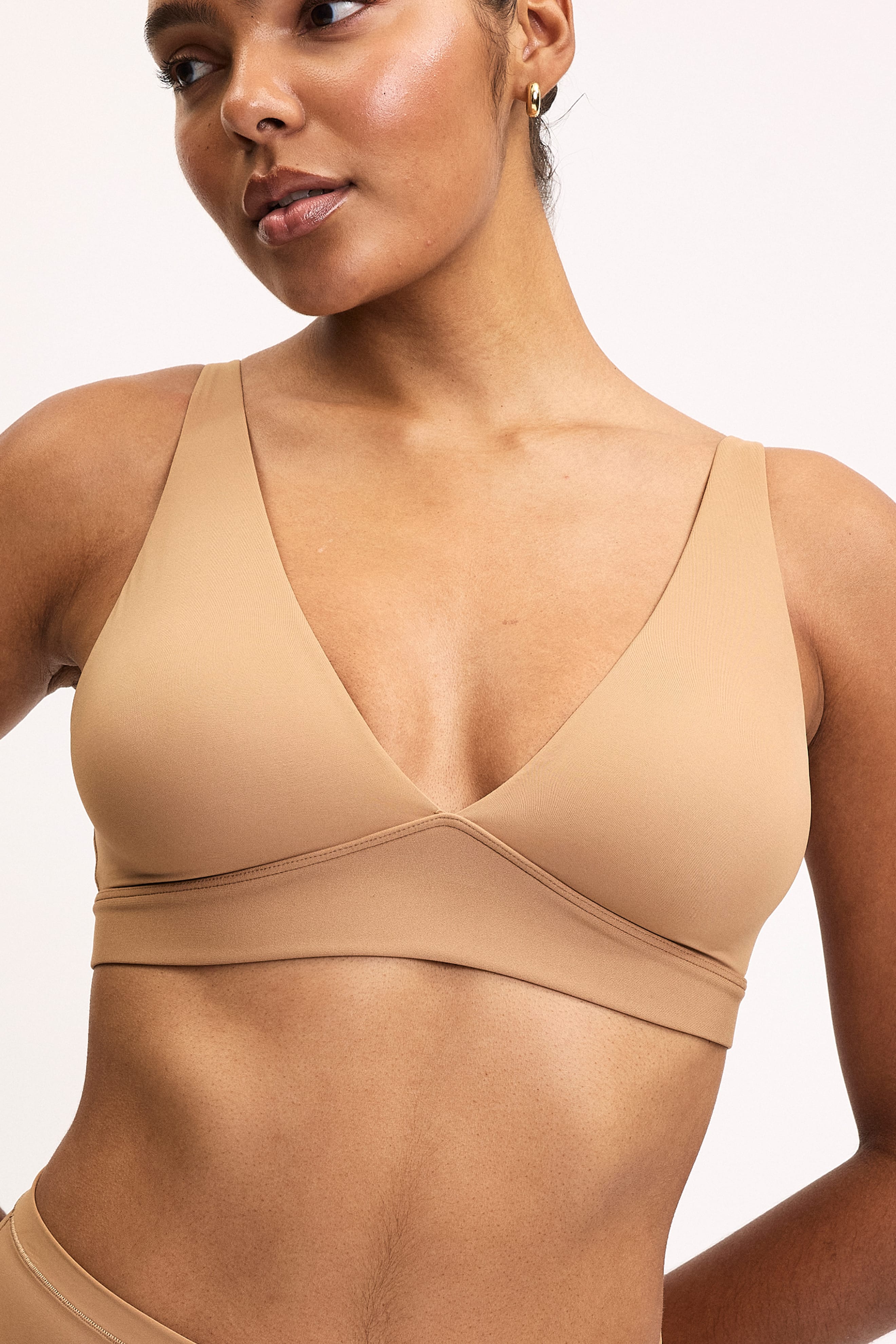Bliss Plunge Adjustable Bralette - Tan