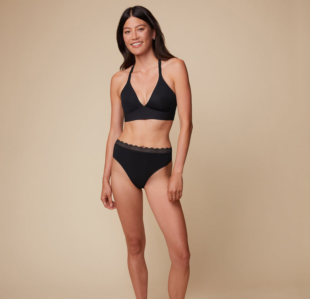 Bliss Lace Halterneck Bralette - Black