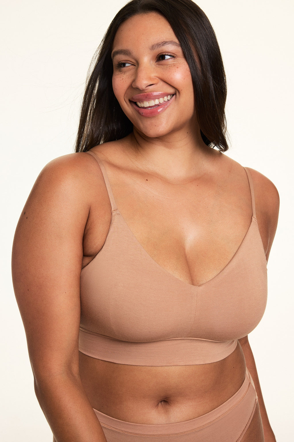 Cloud Cotton Triangle Bralette - Dune