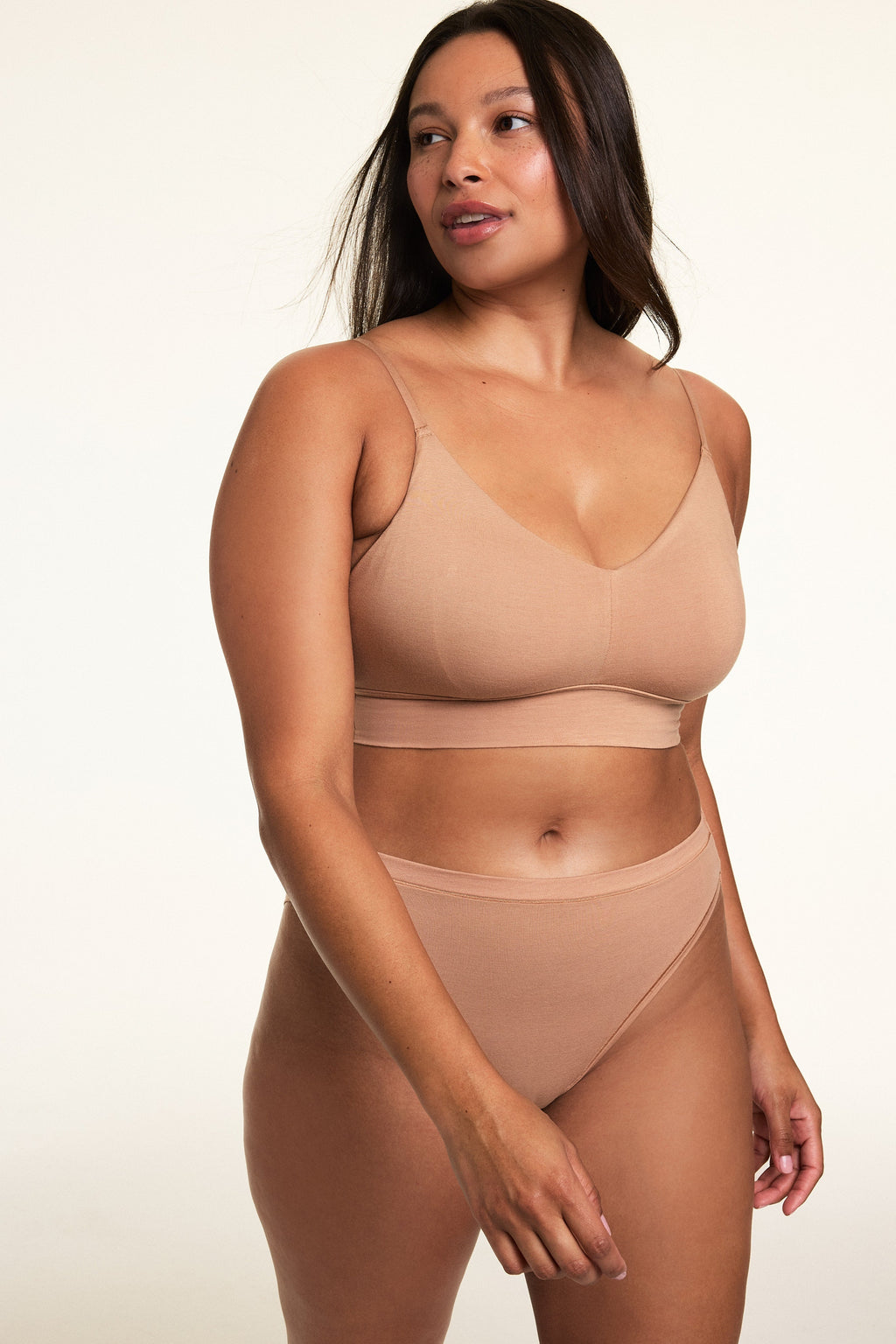 Cloud Cotton Triangle Bralette - Dune