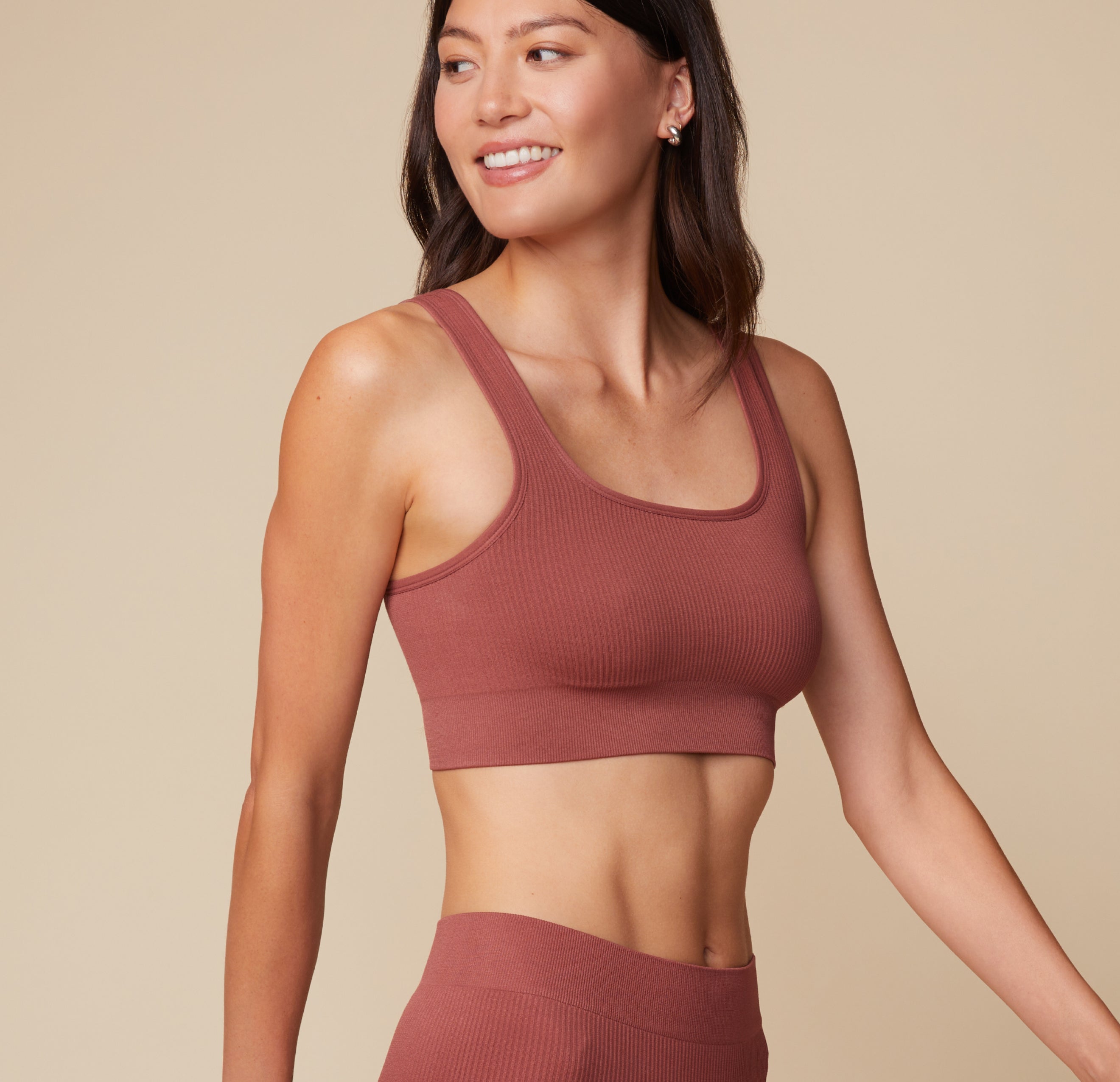 Lounge Rib Scoop Bralette - Clay