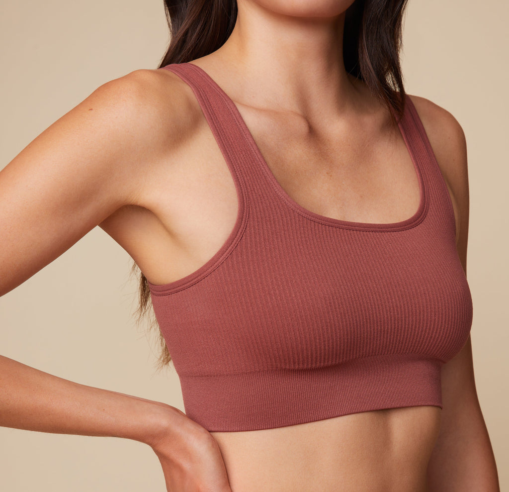 Lounge Rib Scoop Bralette - Clay