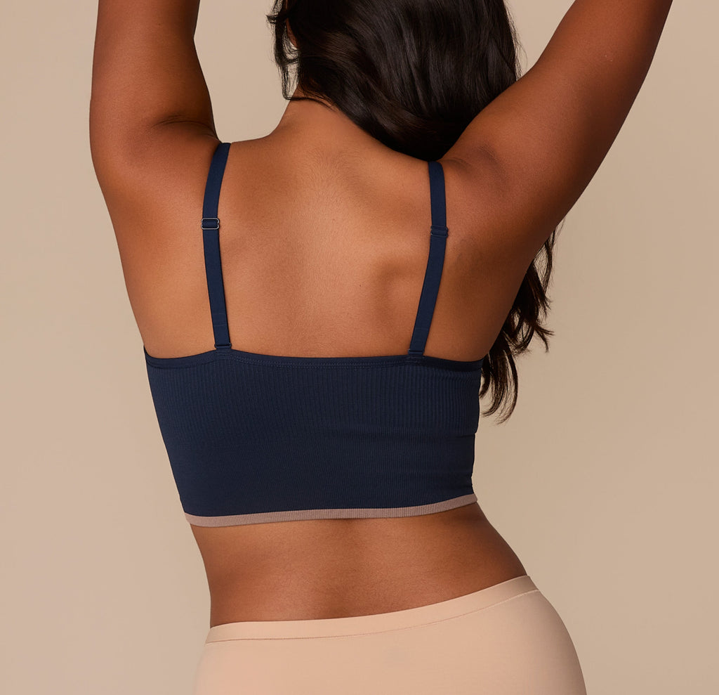 Lounge Rib Triangle Bralette - True Blue