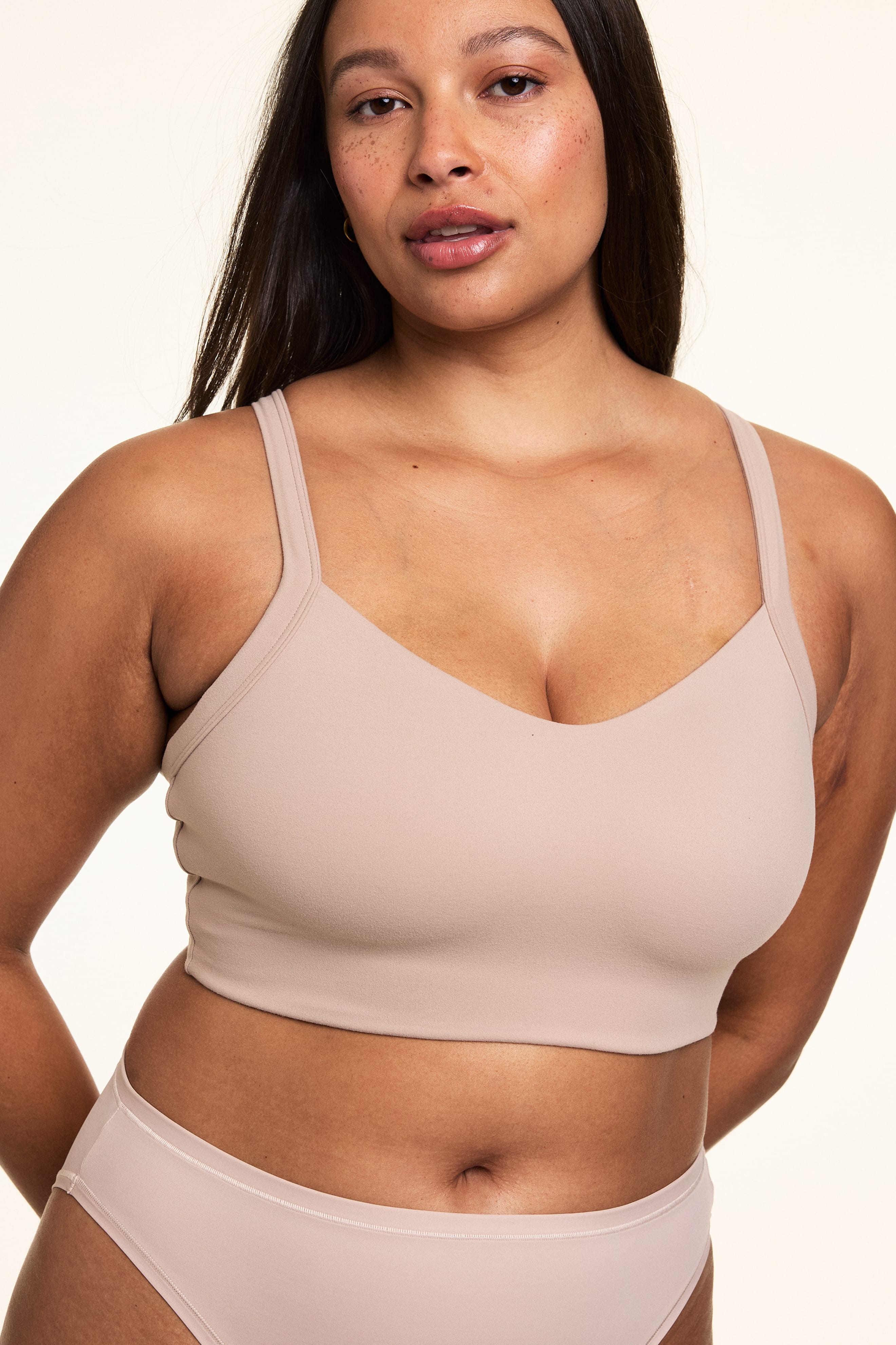 WhippedKnit™ V-Neck Bralette - Mushroom