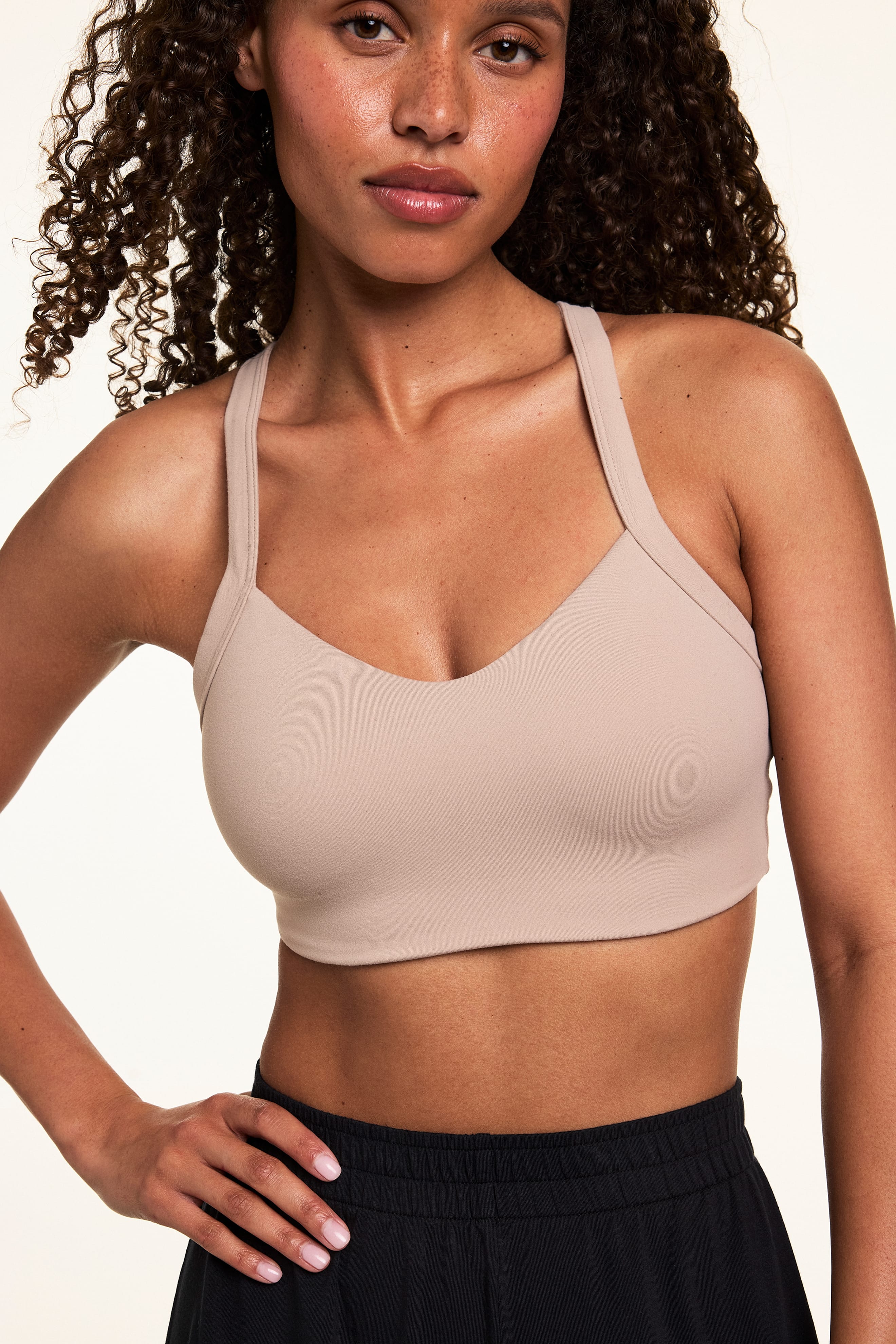 WhippedKnit™ V-Neck Bralette - Mushroom