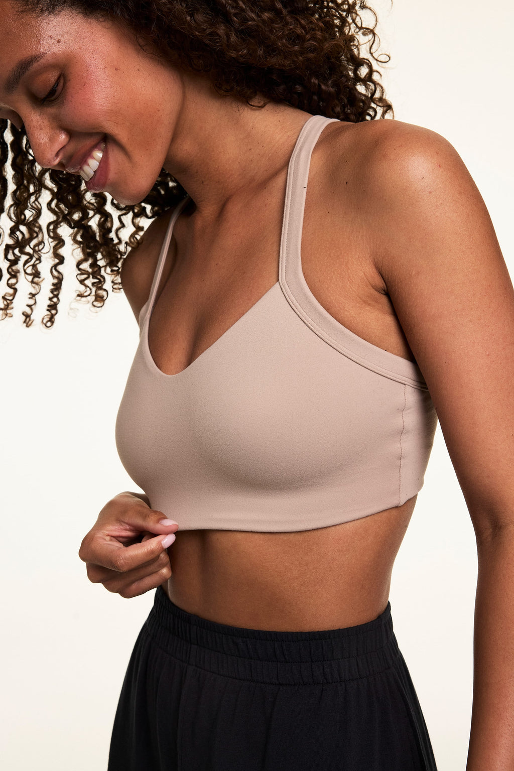 WhippedKnit™ V-Neck Bralette - Mushroom