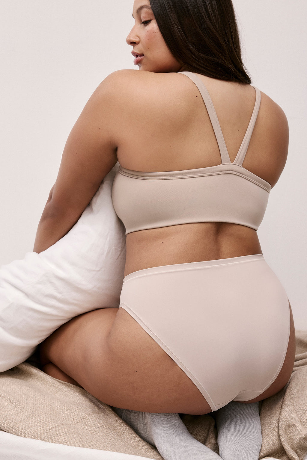 WhippedKnit™ V-Neck Bralette - Mushroom