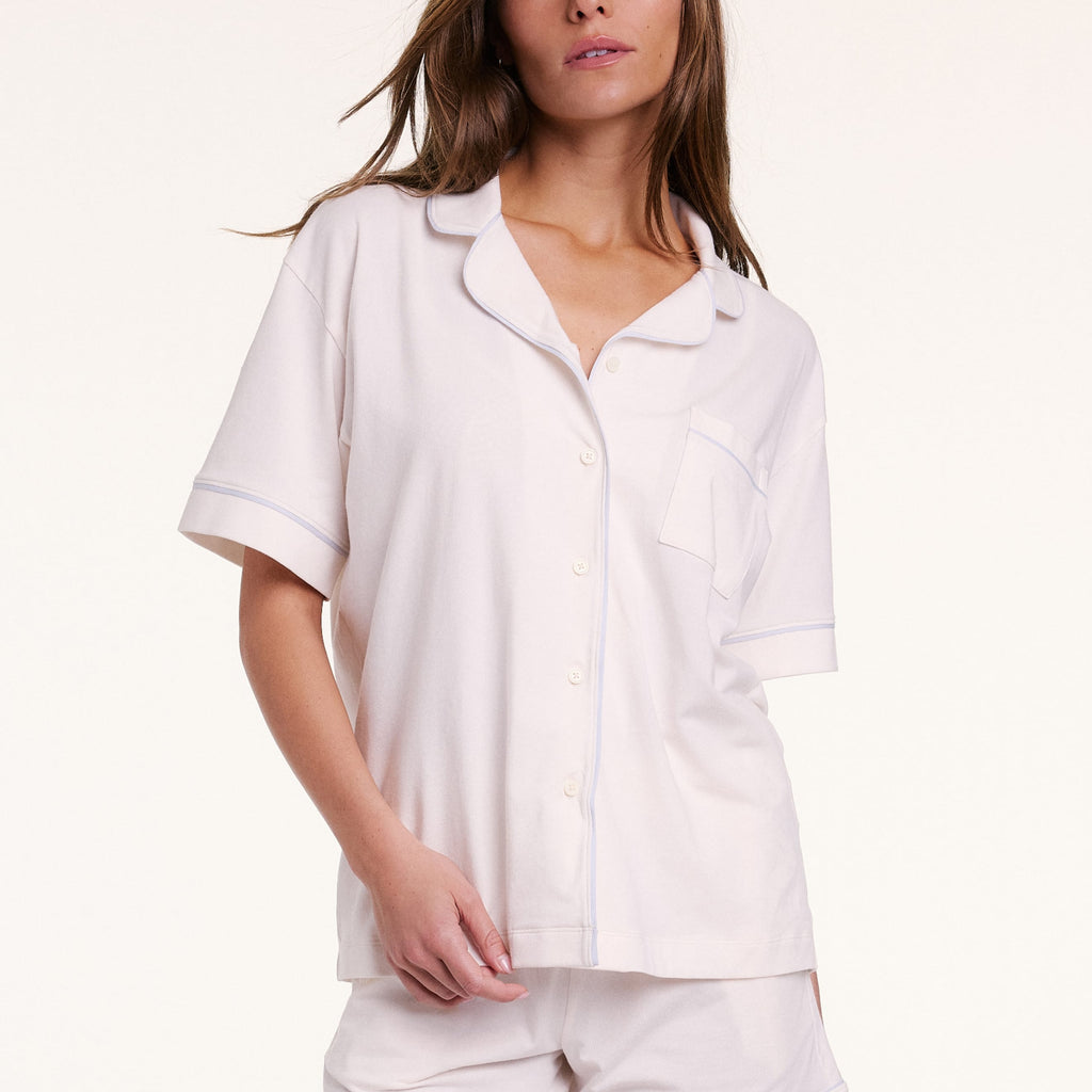 Perfect Pima Pajama Shirt - Ivory