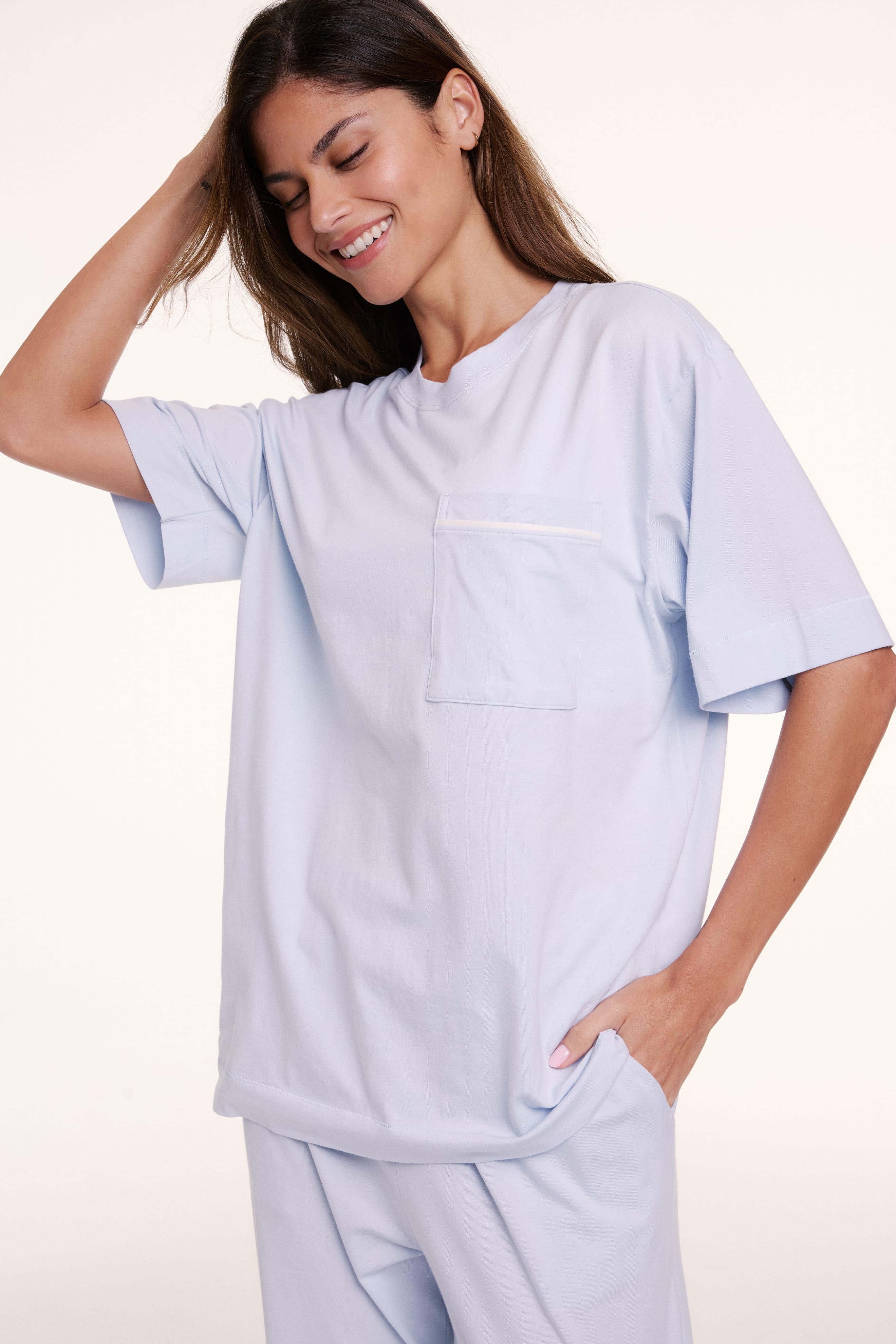 Perfect Pima Pajama Tee - Soft Blue