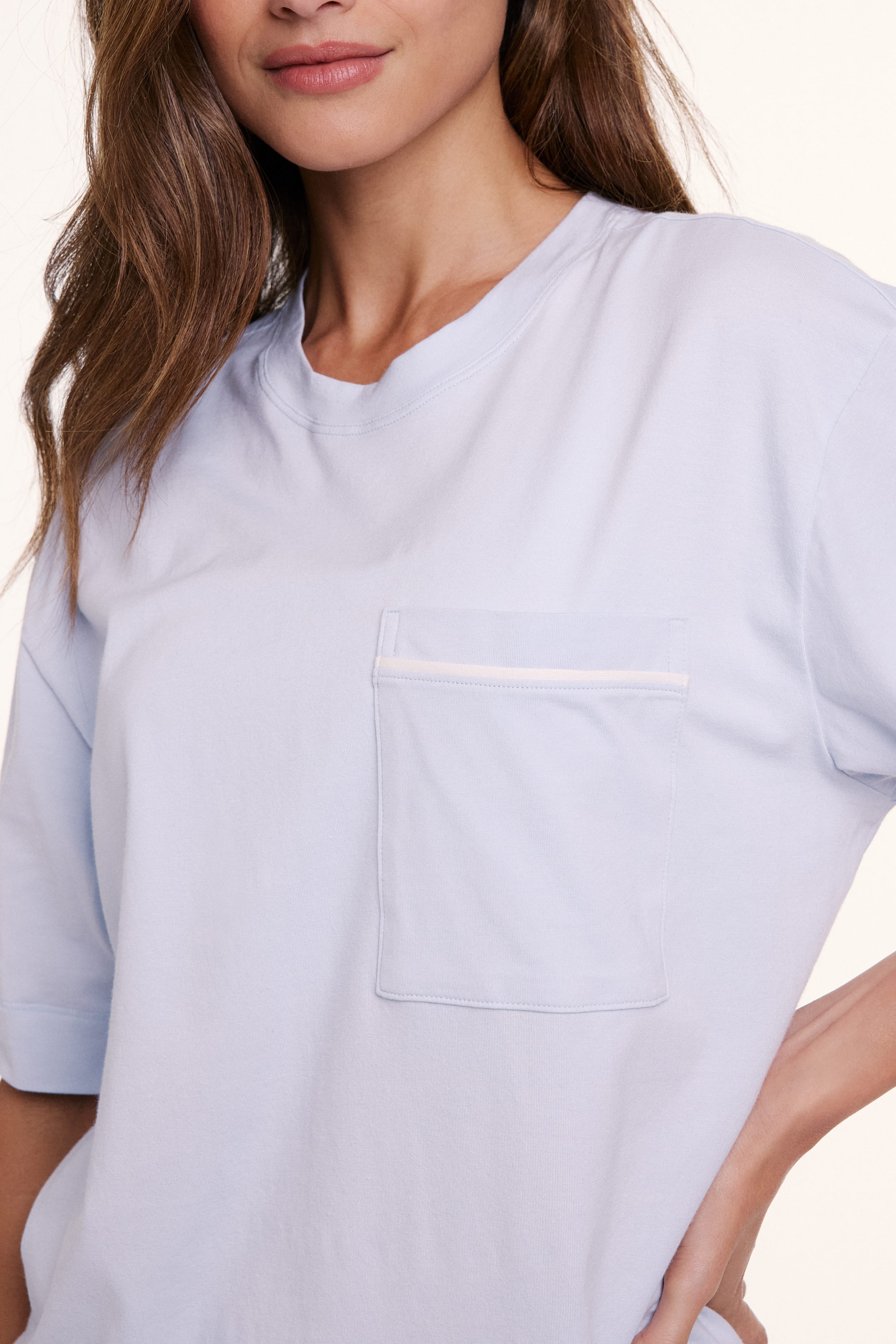 Perfect Pima Pajama Tee - Soft Blue