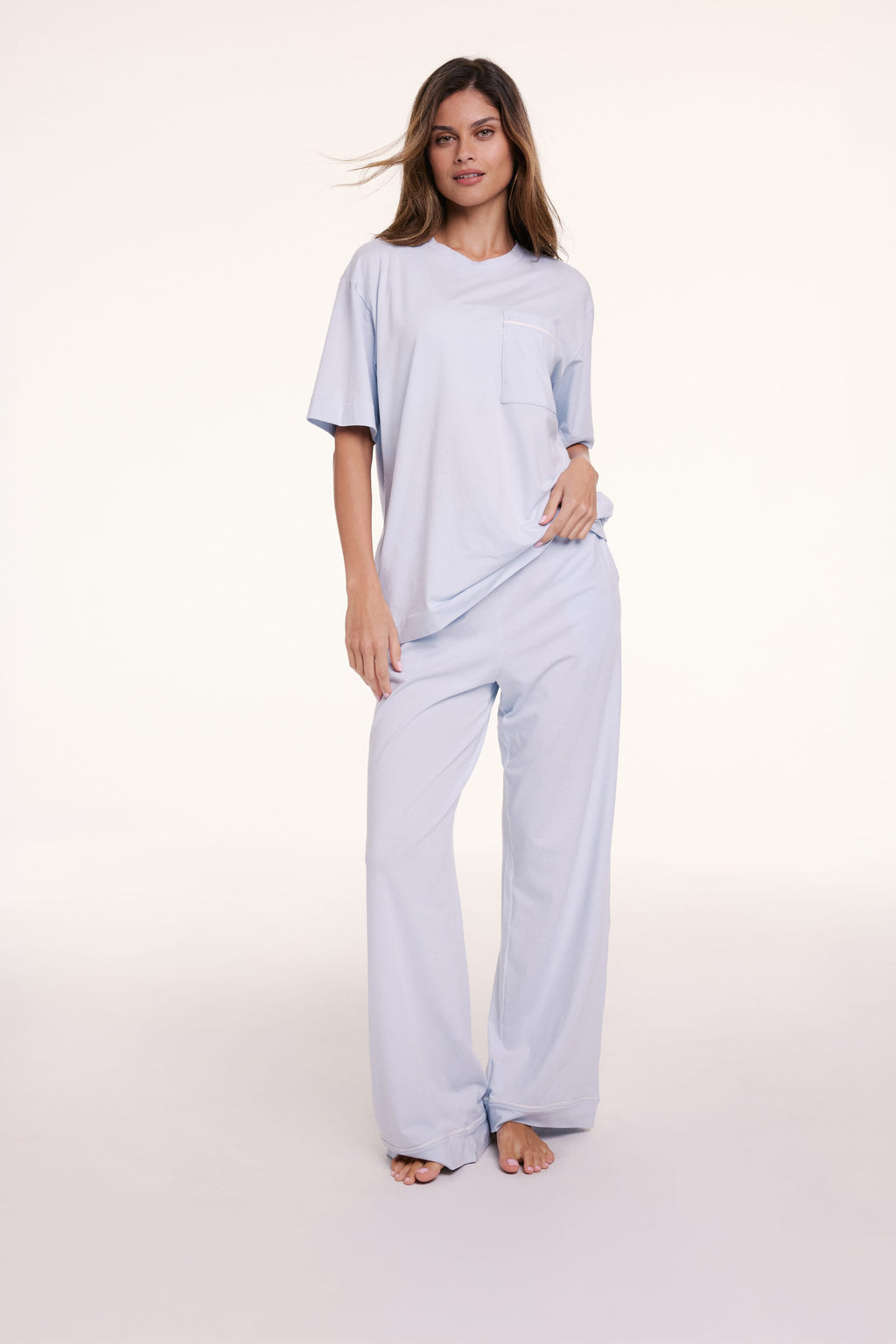 Perfect Pima Pajama Tee - Soft Blue